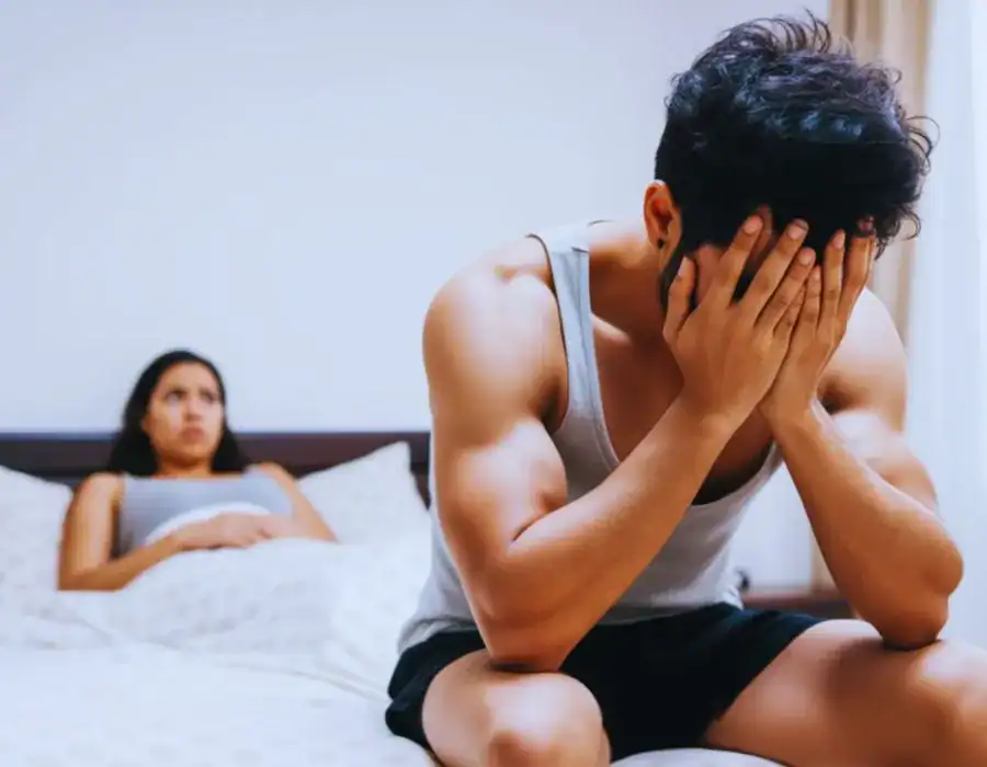 Image of upset man in need of erectile dysfunction treatment Pinner